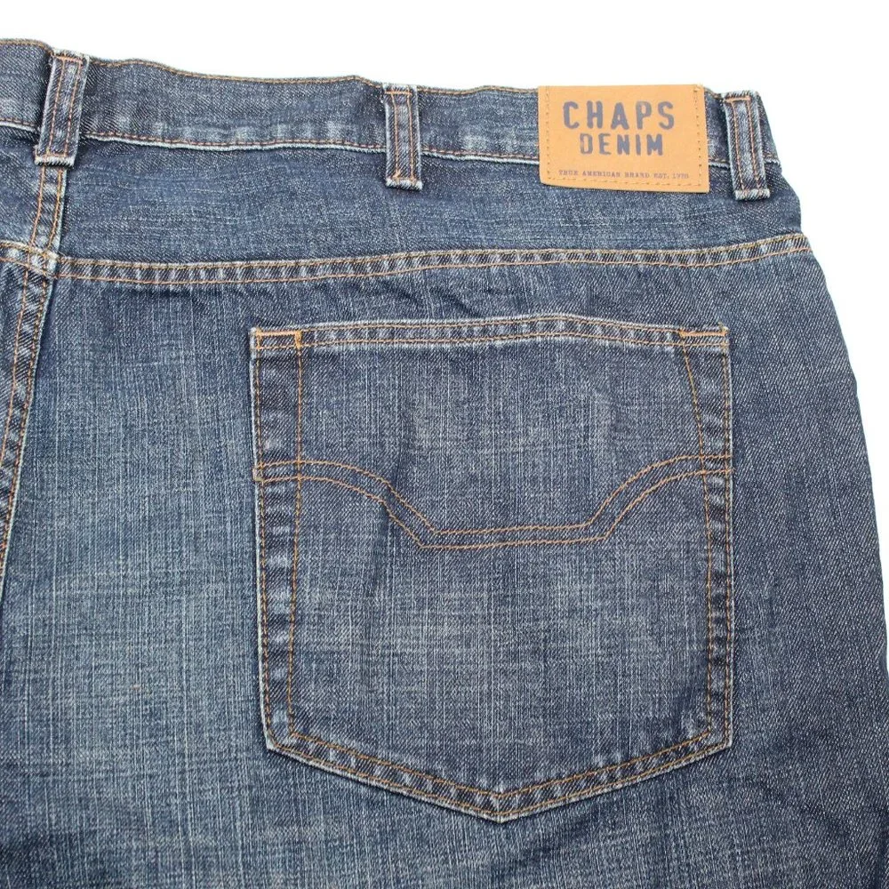 CHAPS Ralph Lauren Men's 50 X 30 Straight Fit Blue Jeans Denim Medium Wash - Picture 4 of 16